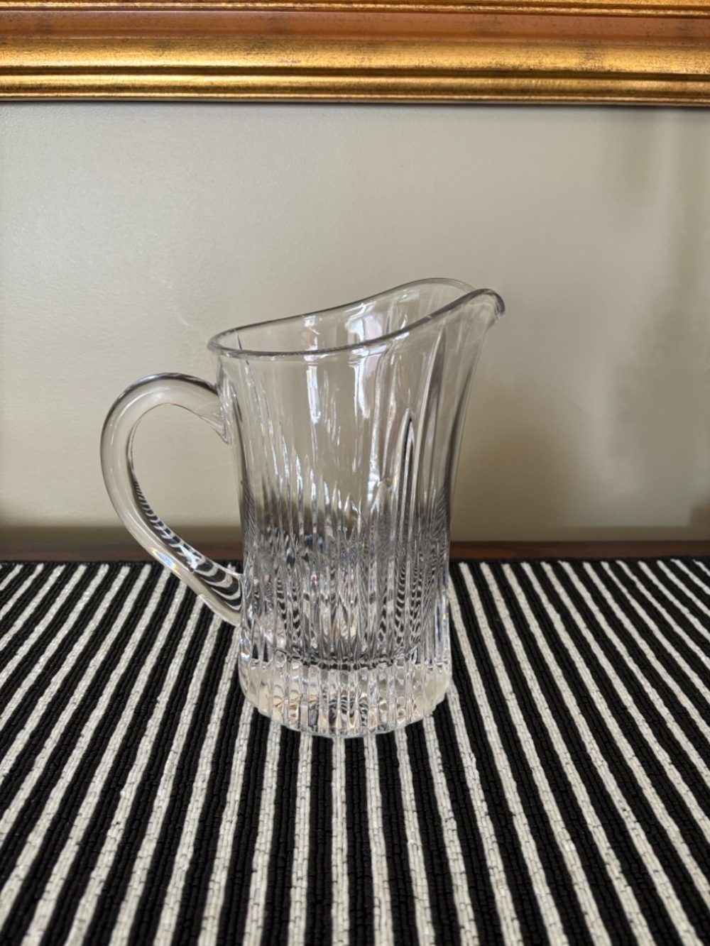 Vintage Heavy Lead Crystal Tiara Facets Pitcher
